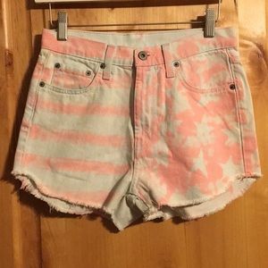 CARMAR LF White Pink ⭐️ Stripes Cut-Offs NWT 26